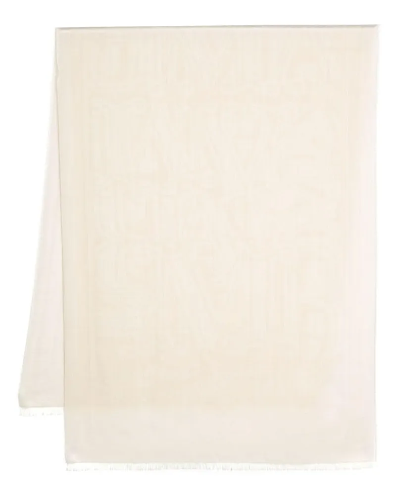 Max Mara Schal mit Jacquard-Logo - Nude Nude