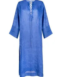 Bambah Kaftan aus Leinen Blau