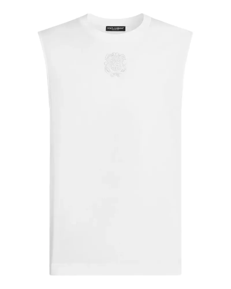 Dolce & Gabbana Tanktop mit Patch - Weiß Weiß