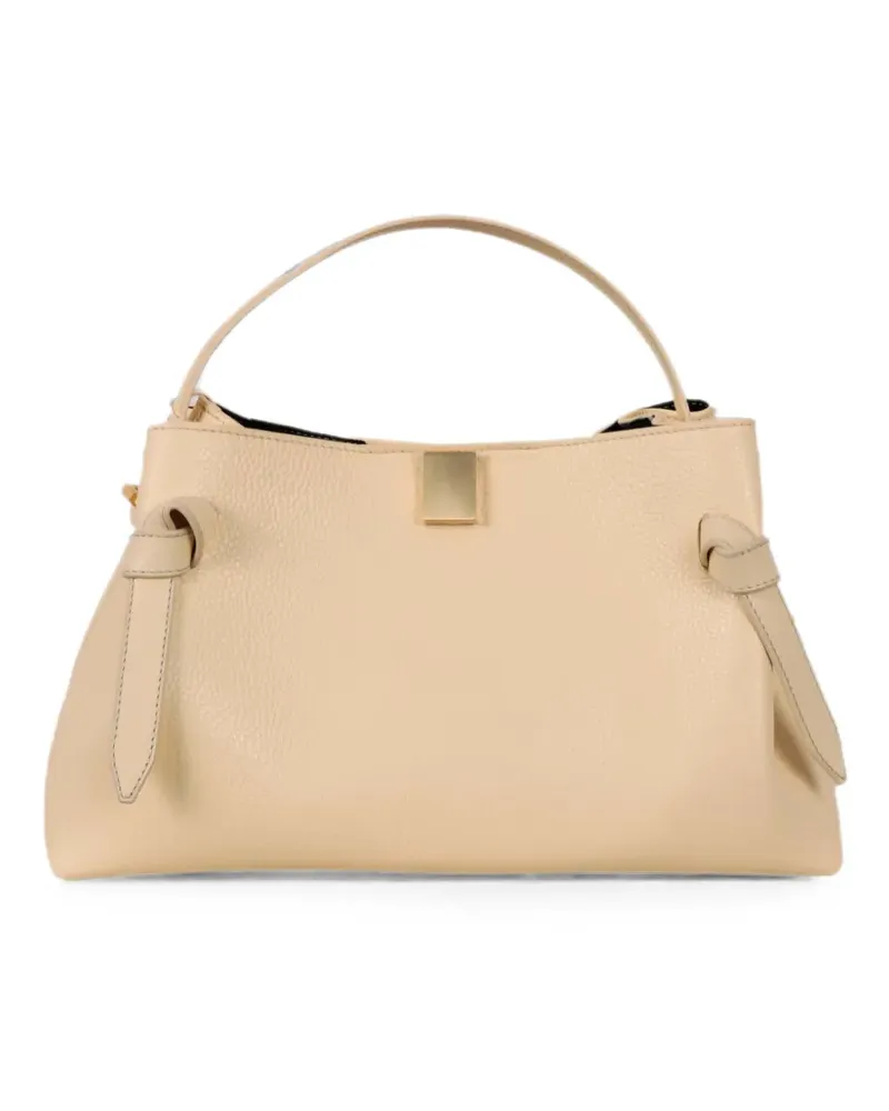 YUZEFI knot-detail leather handbag - Nude Nude