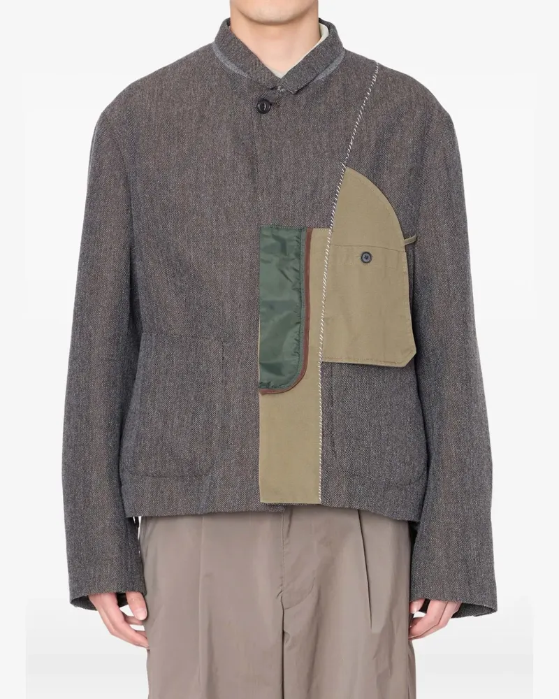 kolor Jacke mit Fischgrätenmuster - Grau Grau