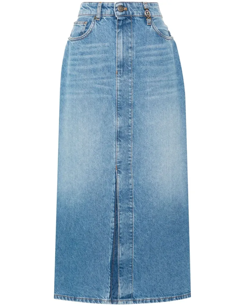 Twin-Set Mittellanger Jeansrock - Blau Blau