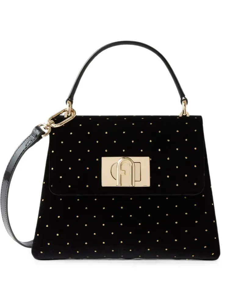 Furla Handtasche mit Nieten - Schwarz Schwarz