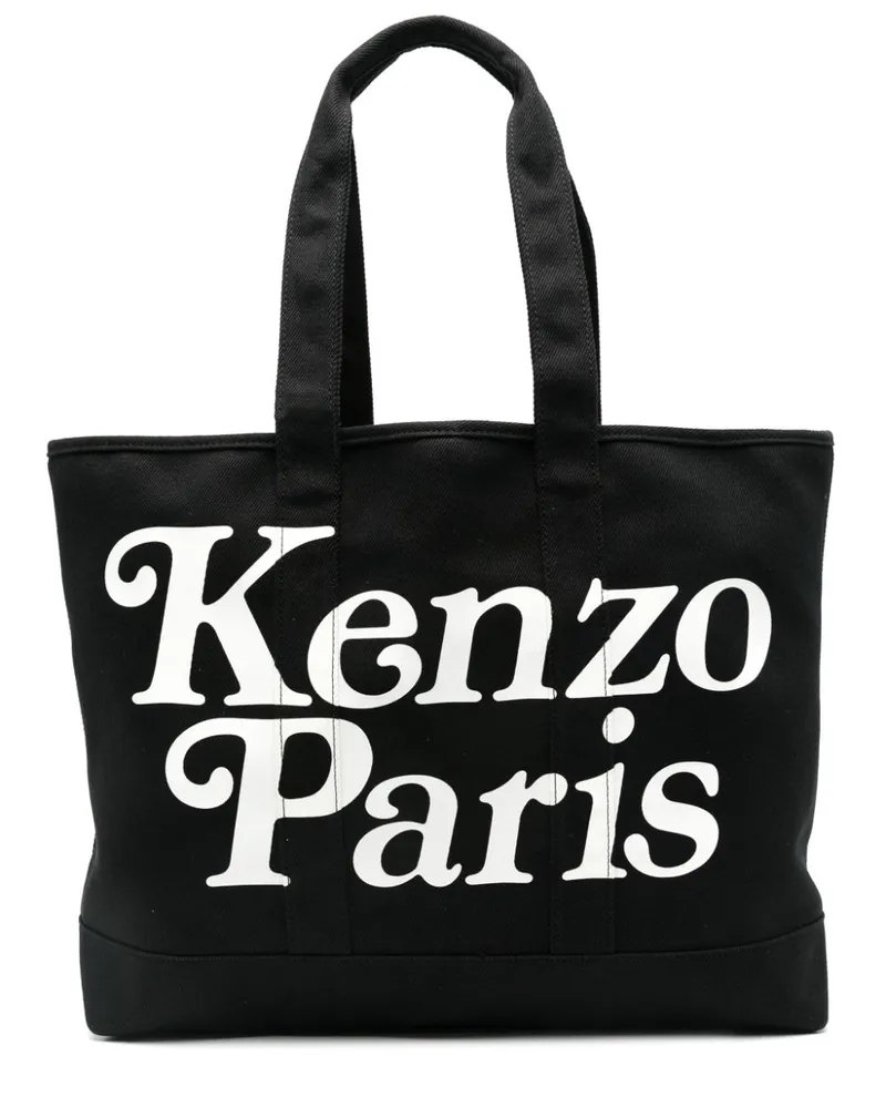 Kenzo Großer Shopper mit Logo-Print Schwarz