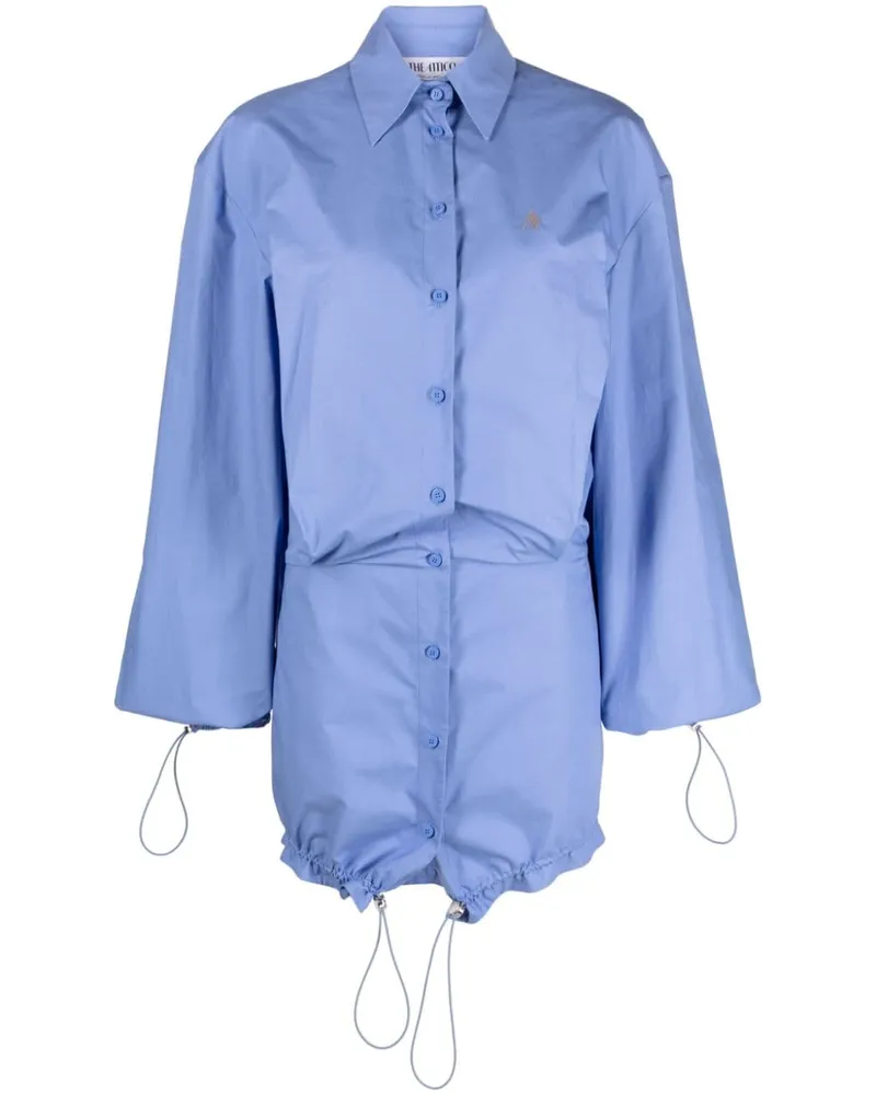 ATTICO drawstring cotton shirtdress Blau