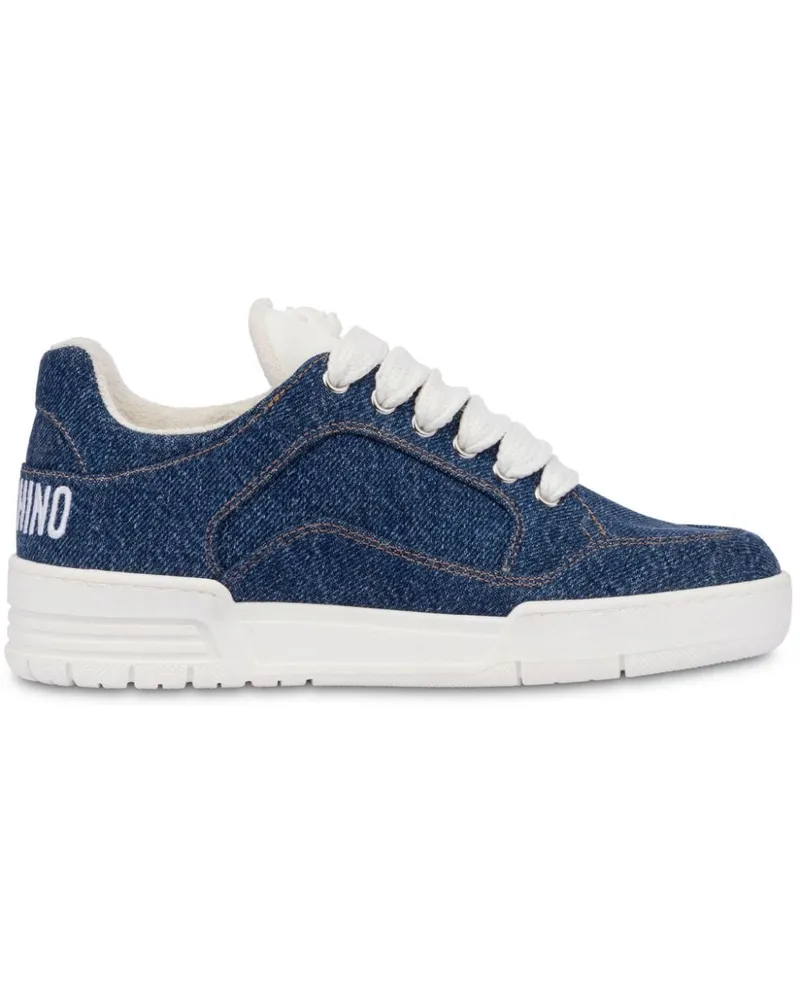Moschino Denim-Sneakers mit dicker Sohle Blau