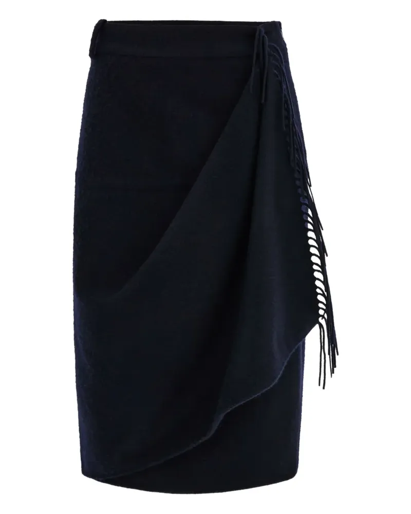 Ferragamo Minirock mit Fransen - Blau Blau