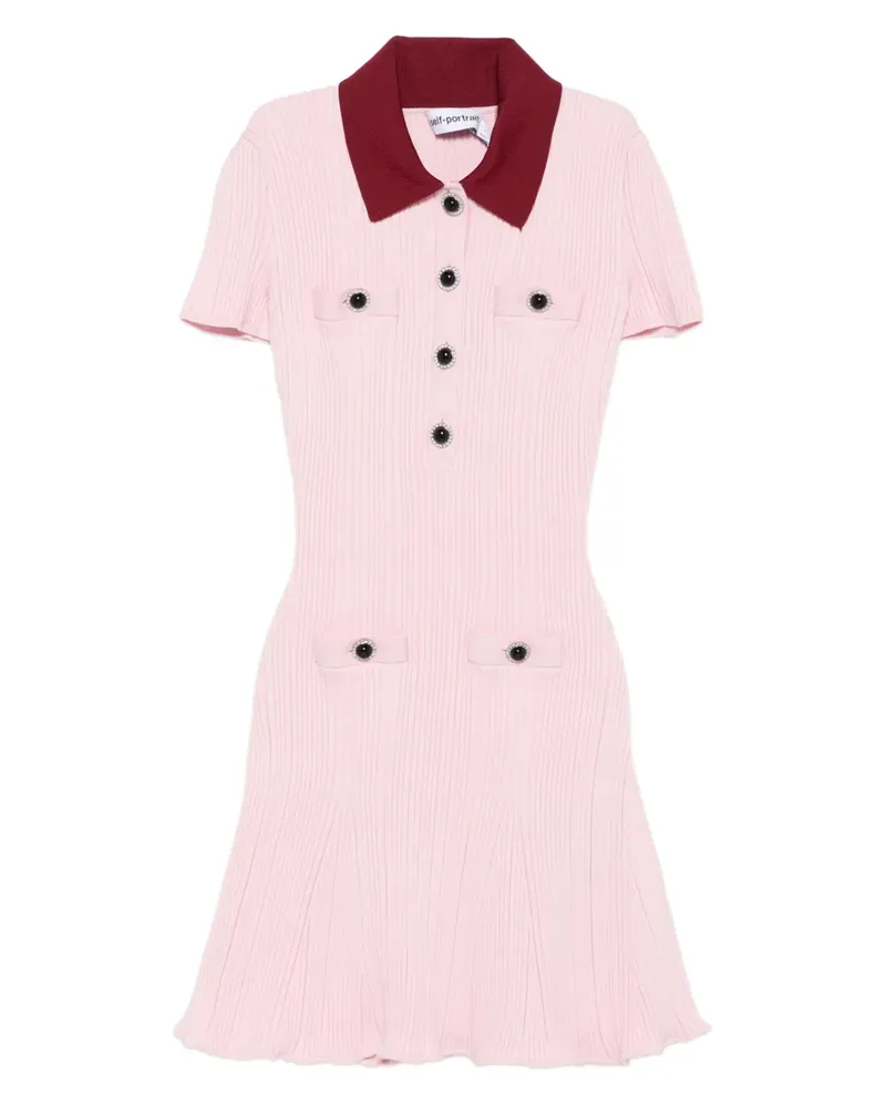 Self-Portrait Verziertes Minikleid - Rosa Rosa