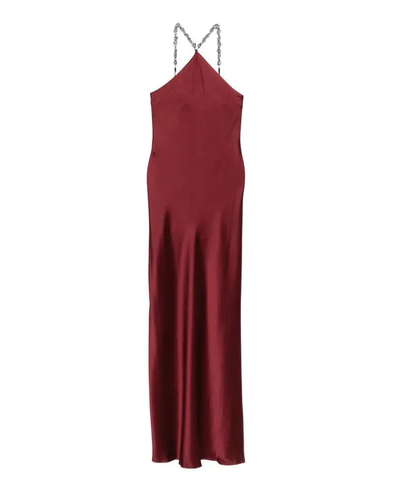 STAUD Cadence beaded-halterneck maxi dress - Rot Rot