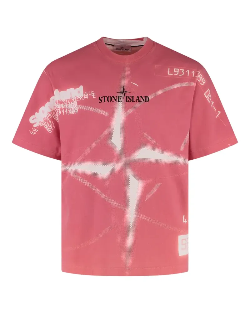 Stone Island T-Shirt mit Logo - Rosa Rosa