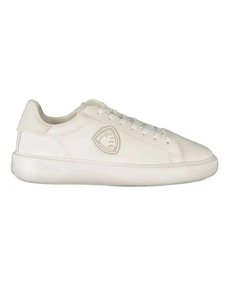 Blauer logo-patch lace-up sneakers - Weiß Weiß