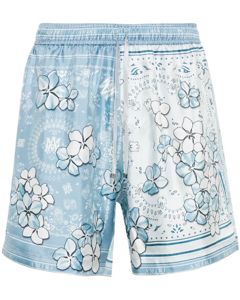 Amiri Bandana Floral Shorts Blau