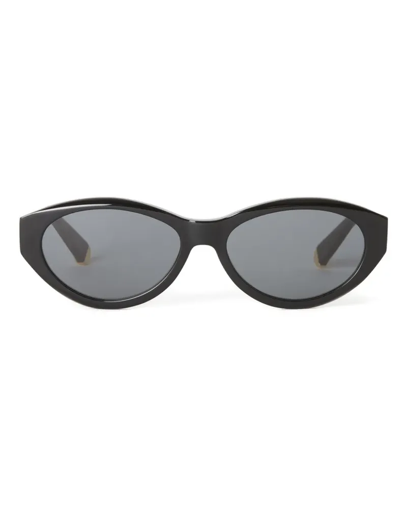 Stella McCartney Sonnenbrille mit ovalem Gestell - Schwarz Schwarz