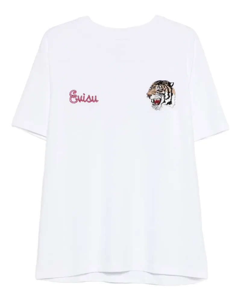 Evisu T-Shirt mit Tiger-Motiv - Weiß Weiß