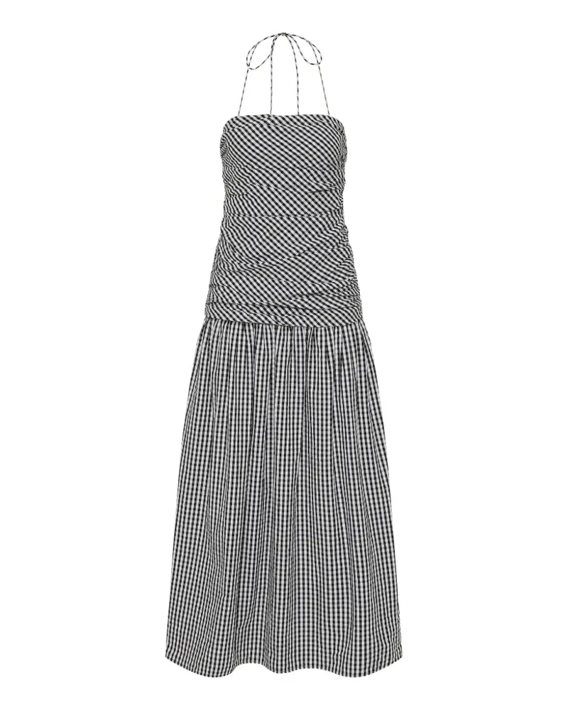 Faithfull The Brand Vento ruched gingham midi dress - Schwarz Schwarz
