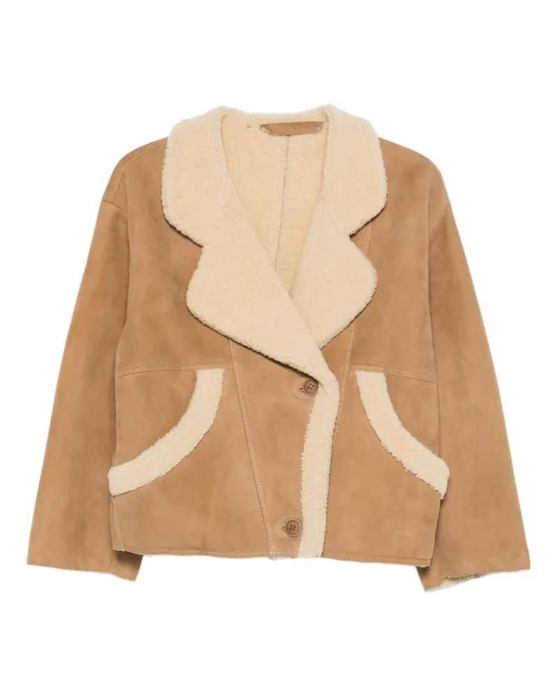 Salvatore Santoro shearling-trim jacket - Braun Braun