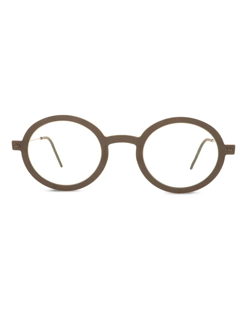 Lindberg Brille mit rundem Gestell - Braun Braun