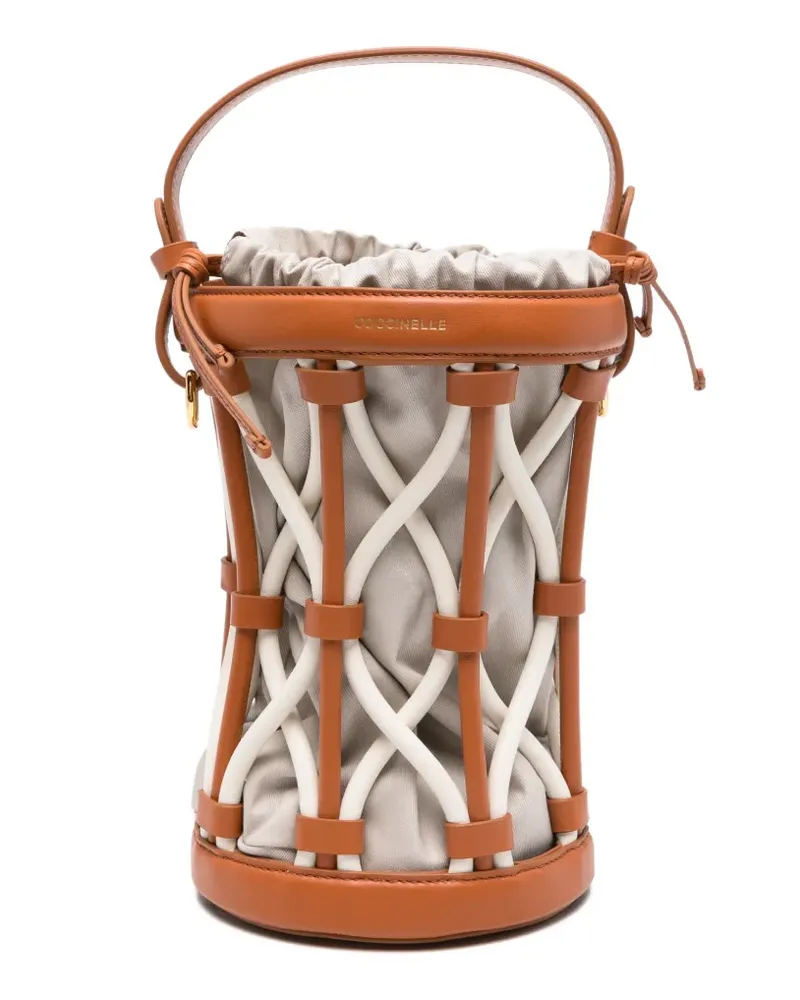 Coccinelle Koi leather-detail bucket bag - Braun Braun