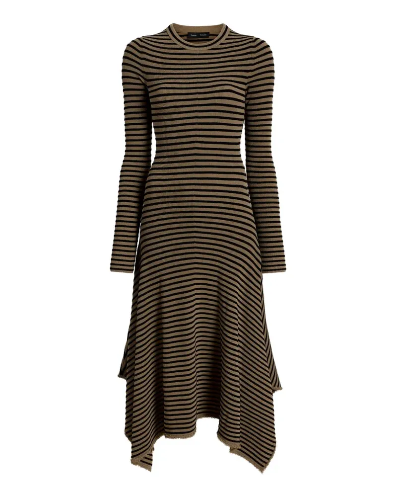 Proenza Schouler Didi dress in matte viscose velvet stripe - Grün Grün