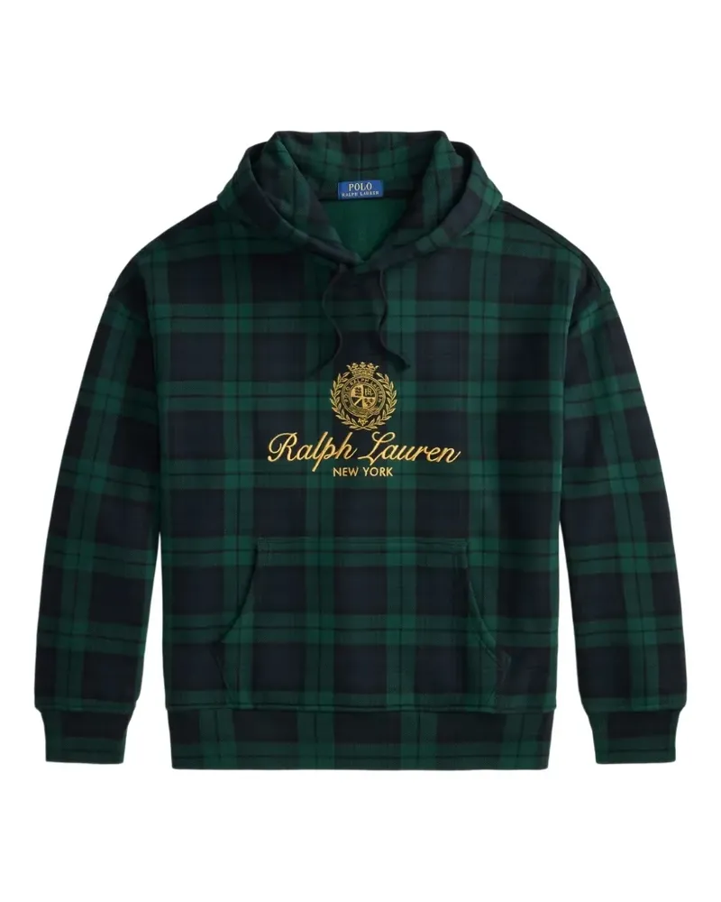 Ralph Lauren Karierter Hoodie mit Wappenstickerei - Grün Grün