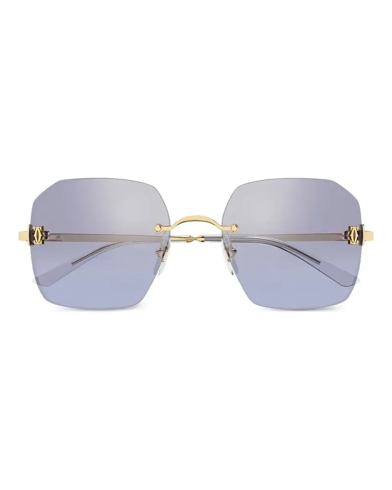 Cartier Sonnenbrille mit geometrischem Gestell - Gold Gold