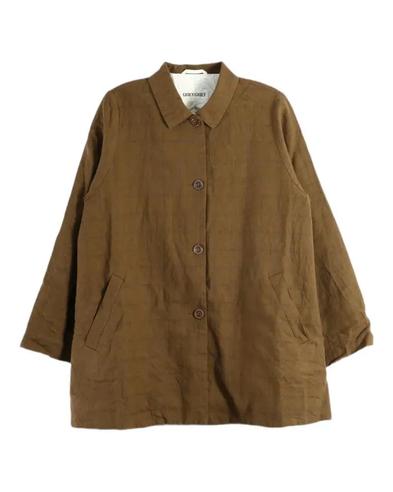 Casey Casey Soleil Jacke mit Karomuster und Knopfleiste - Braun Braun