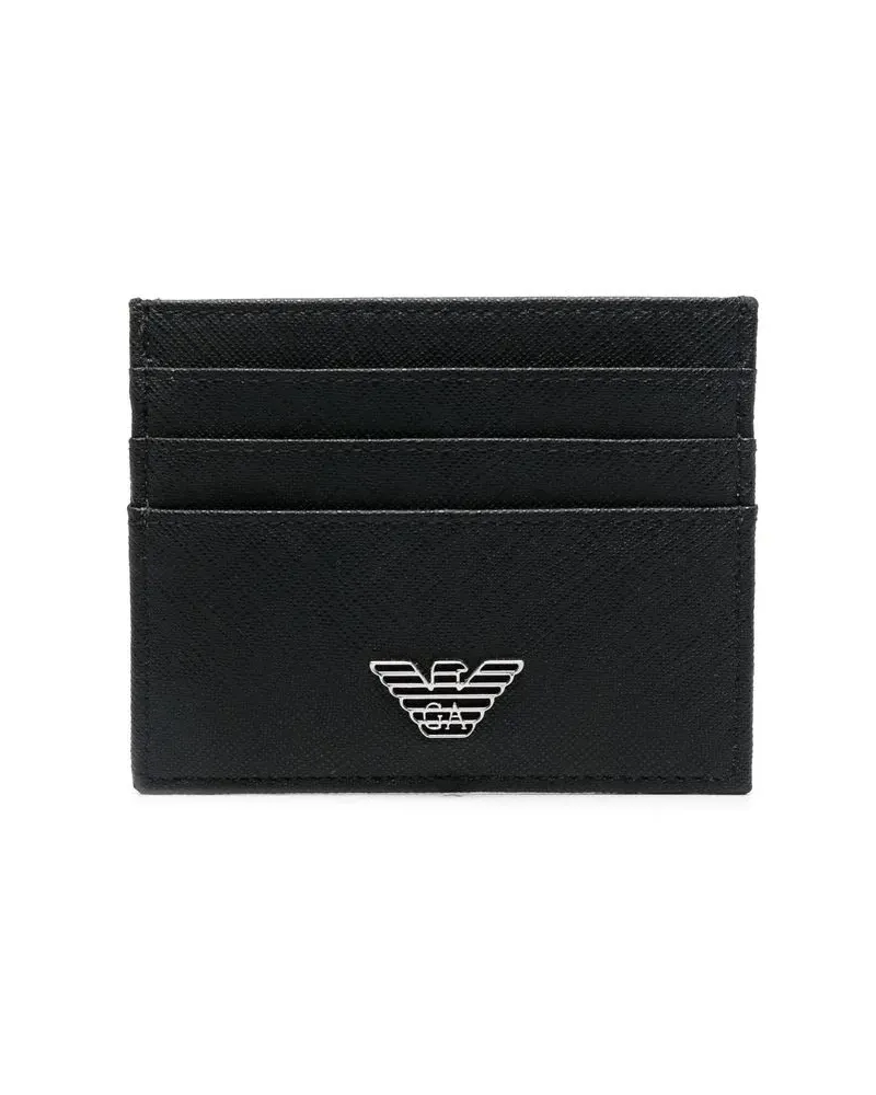Emporio Armani Kartenetui mit Logo-Schild - Schwarz Schwarz