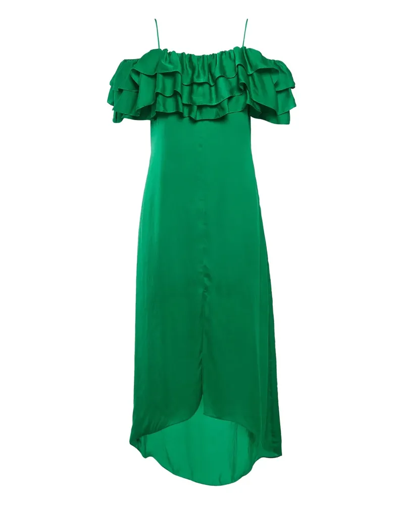 Maje Rovanta Midikleid mit Rüschendetail - Grün Grün