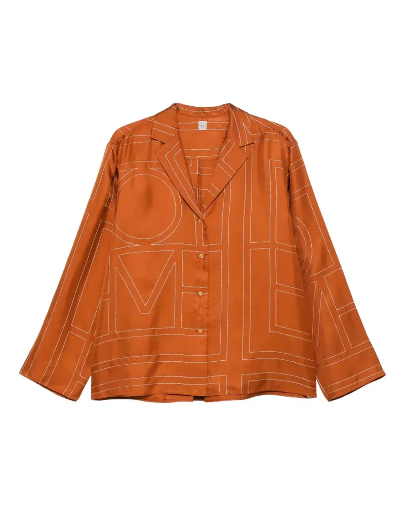 Totême logo-monogram shirt - Orange Orange