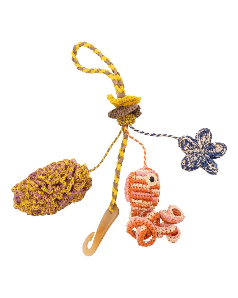 Jamin Puech Atlantis raffia bag charm - Gelb Gelb