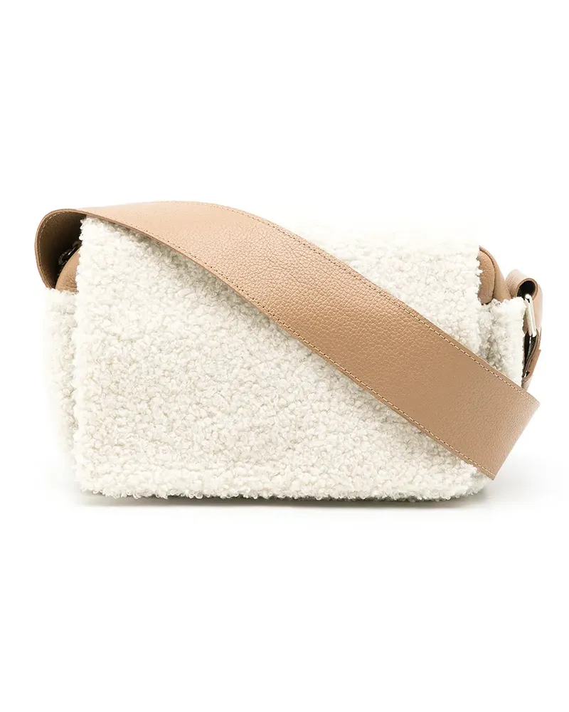 Sarah Chofakian Sassy shearling crossbody bag - Nude Nude