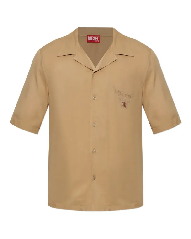 Diesel S-Ketlir embroidered short-sleeve shirt - Nude Nude