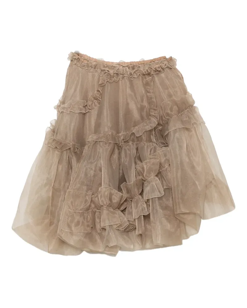 Ermanno Scervino ruffled tiered midi skirt - Nude Nude