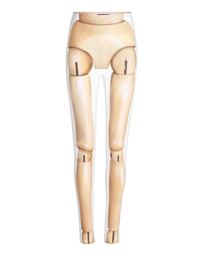 Jean Paul Gaultier Leggings aus Holz mit Jersey-Lycra-Print - Weiß Weiß