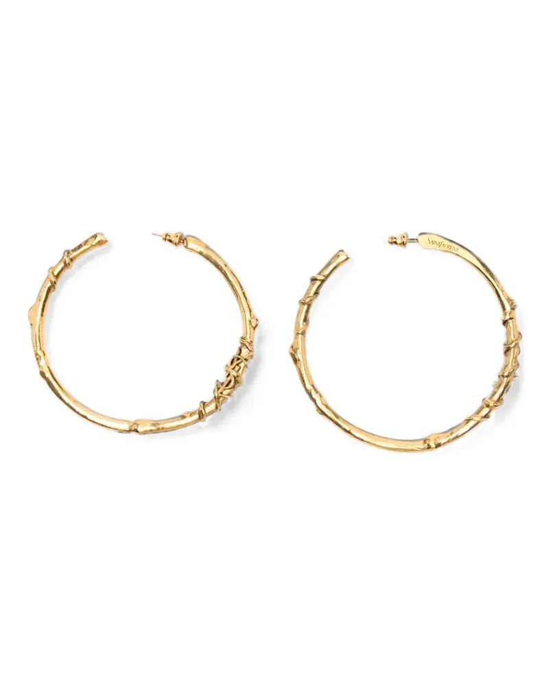 Saint Laurent Cassandre Creolen mit Schild - Gold Gold