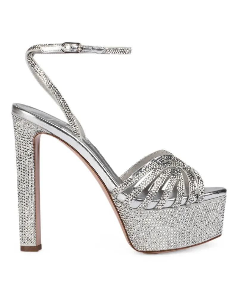 Le Silla Embrace Plateau-Sandalen mit Kristallen - Silber Silber