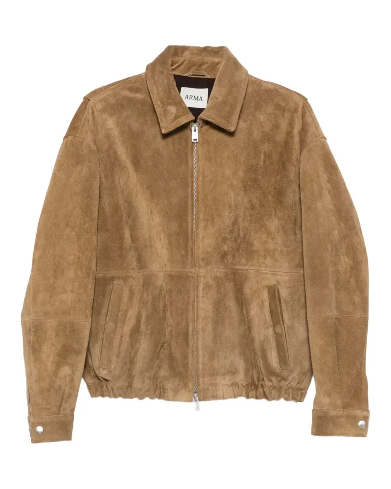 Arma Maddox suede zip-up jacket - Nude Nude