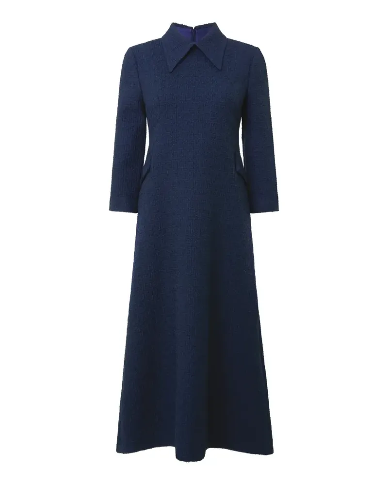 JANE Atelier Taylor tweed-fabric midi dress - Blau Blau