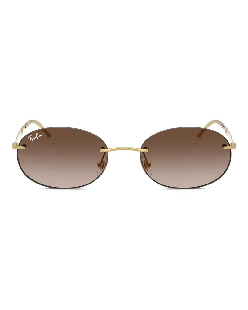 Ray Ban rimless geometric-frame sunglasses - Gold Gold