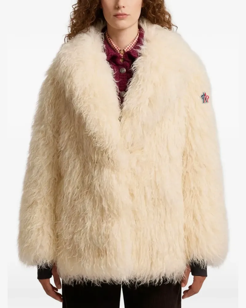 Moncler Malencos faux-fur jacket - Nude Nude