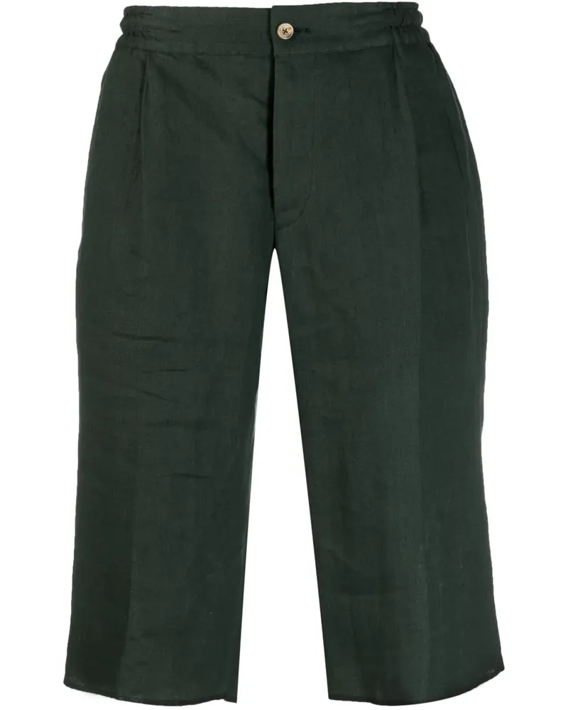 Kiton Bermudas aus Leinen - Grün Grün