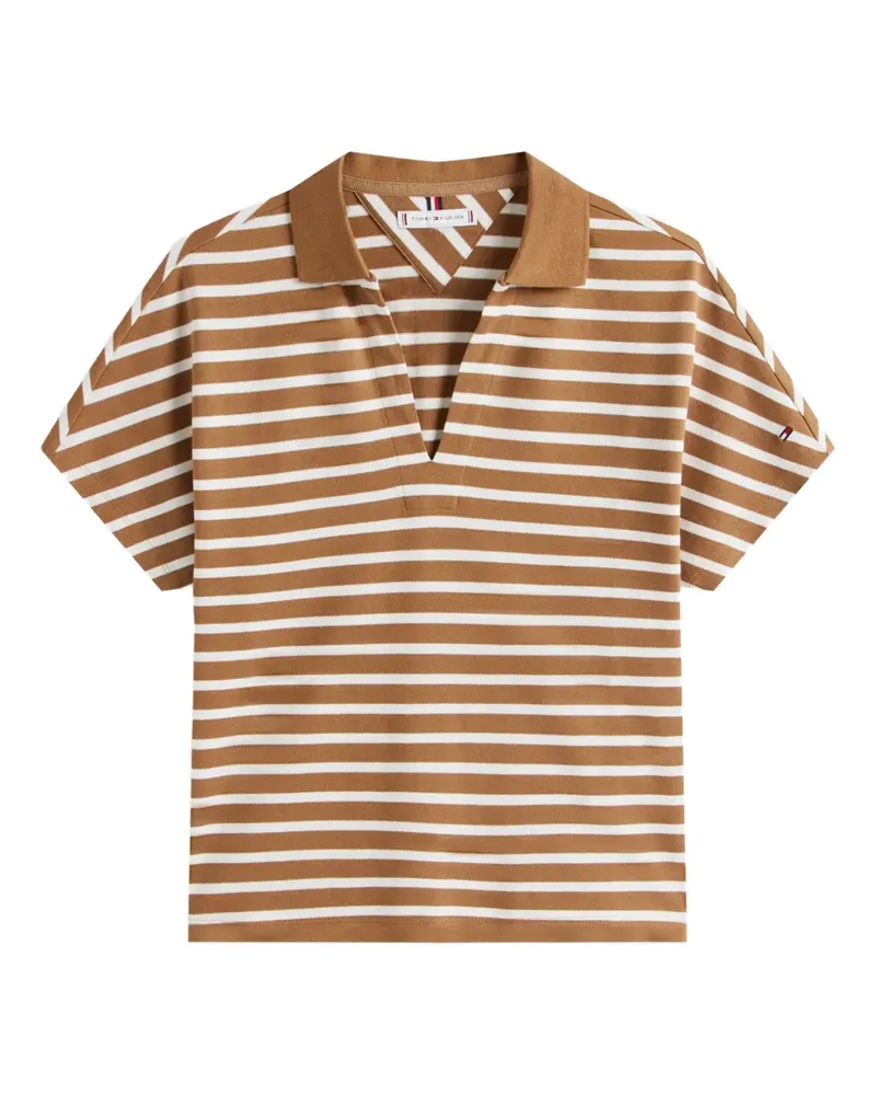 Tommy Hilfiger Gestreiftes T-Shirt - Braun Braun