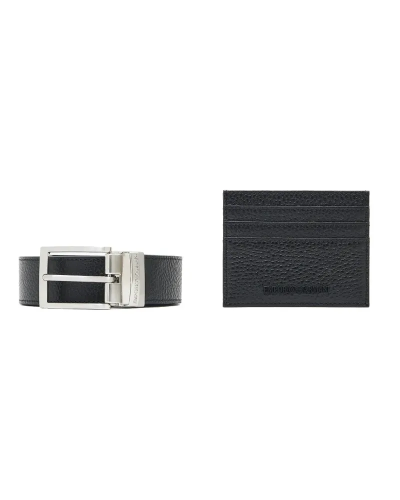 Emporio Armani Kartenetui mit Gürtel (2er-Set) - Schwarz Schwarz