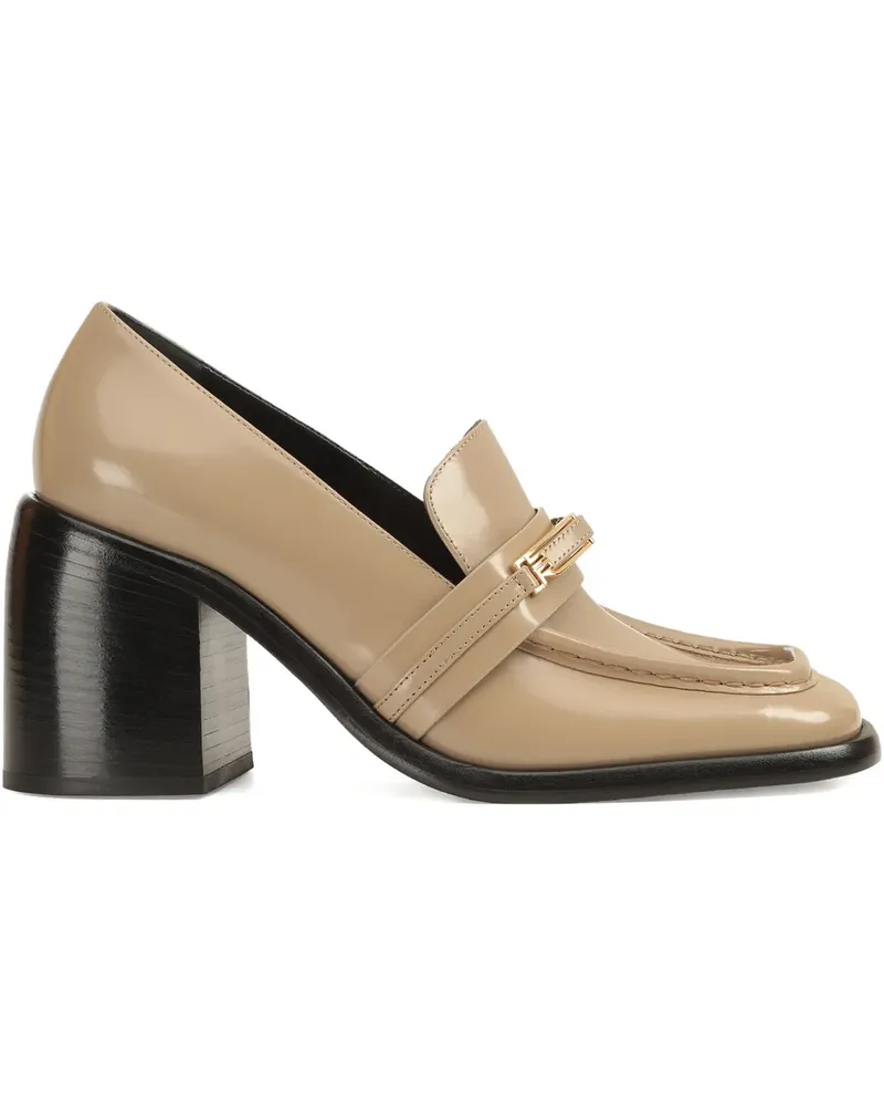 Sergio Rossi 80mm Bitt leather loafer - Nude Nude