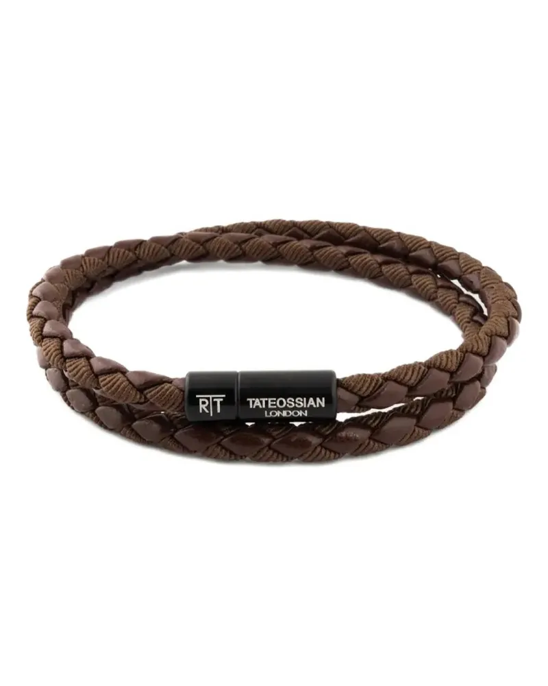 Tateossian Chelsea Armband aus geflochtenem Leder - Braun Braun