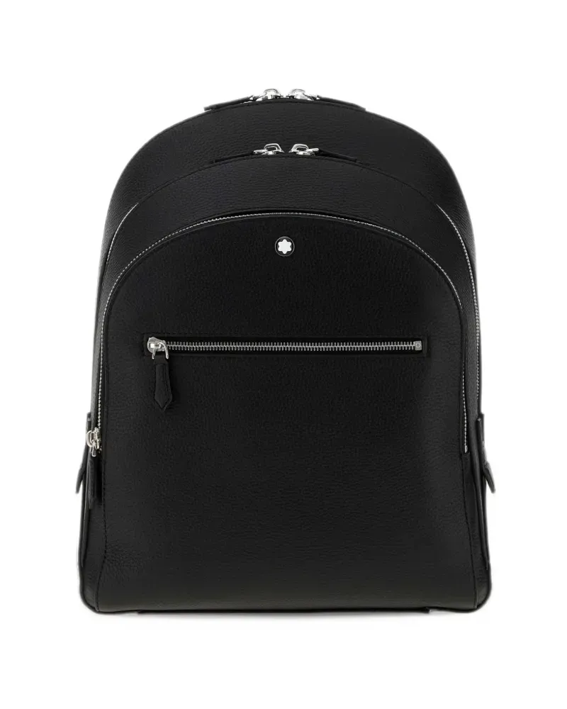 Montblanc Mittelgroßer Rucksack aus gekörntem Kalbsleder - Schwarz Schwarz