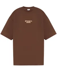 VETEMENTS T-Shirt mit Logo-Print Braun