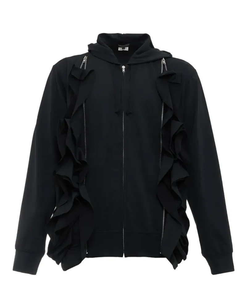 Comme des Garçons ruffled zip-up hoodie - Schwarz Schwarz