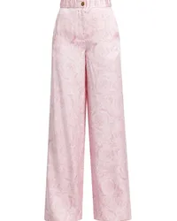 Versace Barocco Wide-Leg-Hose aus Satin Rosa