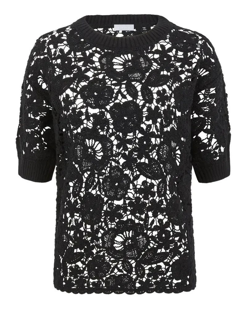 P.A.R.O.S.H. P.A.R.O H. T-Shirt mit floraler Spitze - Schwarz Schwarz